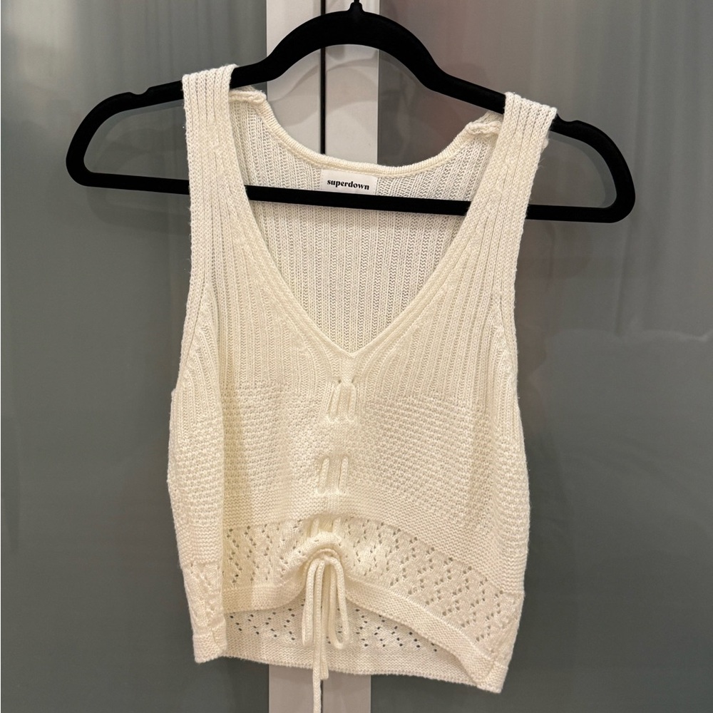 superdown Ivory Knit Tank Top